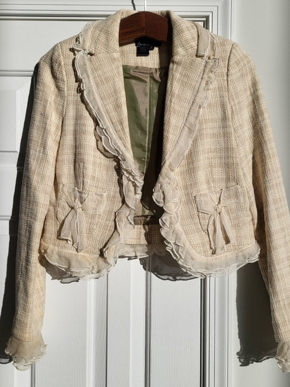 True Meaning Tweed Jacket w/Chiffon Trim